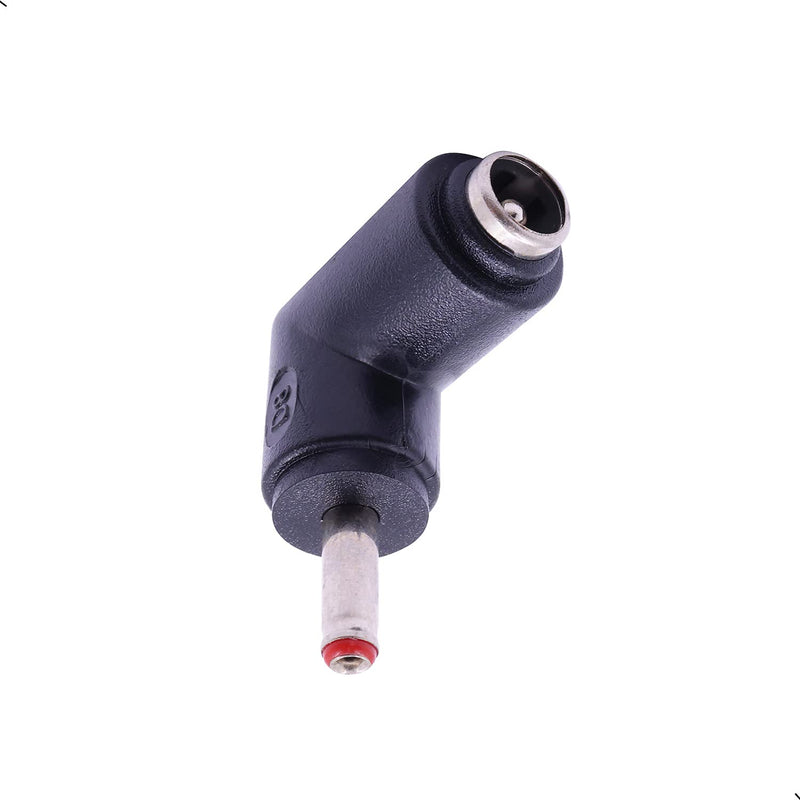 2Pcs DC Power Connector Adapter 90 Degree Angle 3.5mm x 1.35mm Male Plug to 5.5mm x 2.1mm Female Jack Coupler Converter (L Type 3.5 x 1.35mm Red)