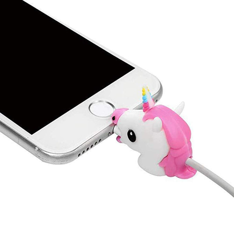 ZOEAST(TM) 3pcs Cartoon Animal Fruits Protector USB Charger Saver Charging Data Earphone Line Protector Compatible with All iPhone iPad iPod and Most Android Phones (Dinosaur Fish Unicorn) Dinosaur Fish Unicorn