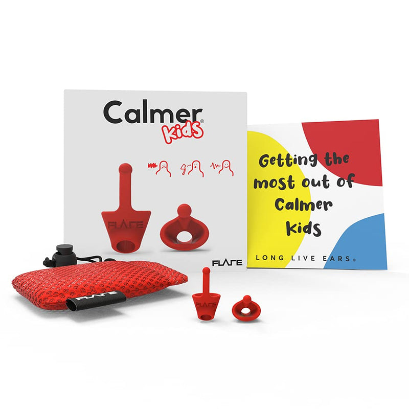 Flare Audio® Calmer® Kids Red – in Ear Device to Gently Soothe Sound sensitivities and Reduce Stress - Ideal for Sensitive Hearing, Autism, ADHD