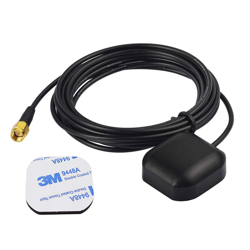 Bingfu Vehicle Waterproof Active GPS Navigation Antenna with SMA Male Connector for Car Stereo Head Unit GPS Navigation System Module Truck Marine Boat GPS Tracker Locator Real Time Tracking SMA Male Antenna