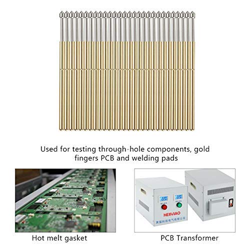 Pogo Pins 100 PCS. P100-E2 Spring Contact, Diameter 1.5mm Conical Head Pogo Pin Testing Tools