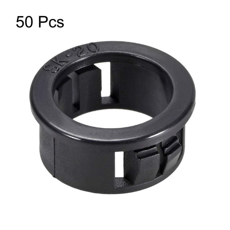 uxcell 20mm Mounted Dia Snap in Cable Hose Bushing Grommet Protector Black 50pcs