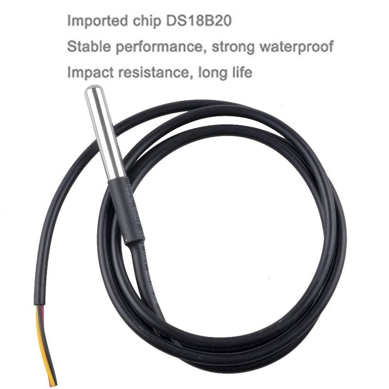 Geekstory 5PCS DS18B20 Temperature Sensor, Waterproof Temp Digital Thermal Probe 1M 39.3inch with 4.7KΩ Resistor for Arduino 1 Meter DS18B20 Temperature Sensor