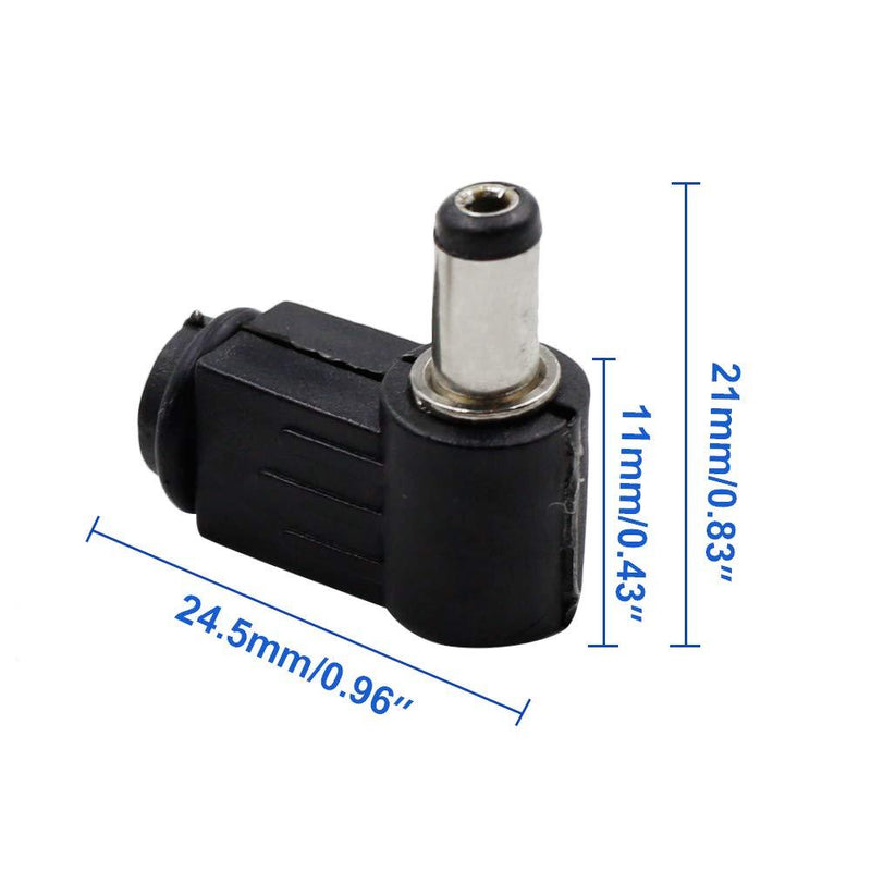 Luomorgo Right Angle 5.5 x 2.1mm/0.22 x 0.08 inch DC Socket Jack Charger Power Plug Solder 20pcs