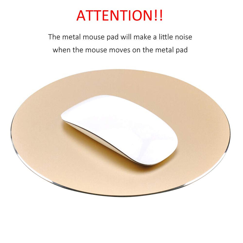 ProElife Premium Aluminum Metal Mouse Pad Mice Mat 8.66 inch (Round, Champagne Gold) Round-Champagne Gold