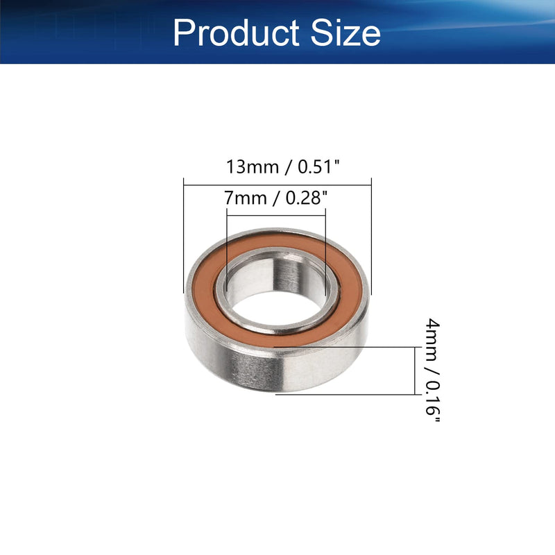 Bettomshin 1Pcs SMR137C-2OS Deep Groove Ball Bearing, 7x13x4mm Double Sealed 440C Stainless Steel P0 Deep Groove Rolling Bearings Hybrid Ceramic Ball Bearing