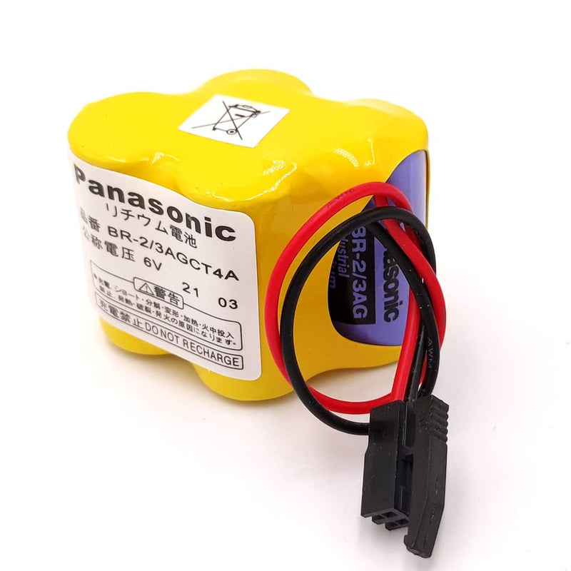 (4-Pack) BR-2/3AGCT4A 6V 4400mAh Replacement Battery for Panasonic FANUC A98L-0031-002 (Black Connector)