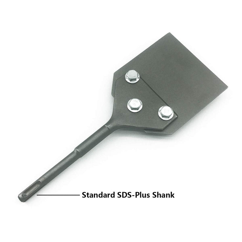 SPKLINE 4 Inch Wide SDS-Plus Floor Scraper Tile & Thinset Scaling Chisel SDS-Plus Shank 4" x 10" Thinset Scraper Adhesives Remover Wall Scraper Fits SDS-Plus Rotary Hammers and Chipping Hammer Drills