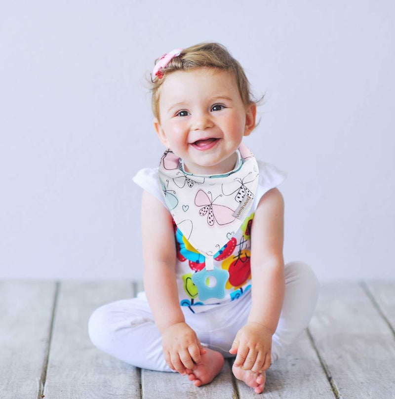 Baby Bandana Drool Bibs 6-Pack and Teething Toys 6-Pack Made with 100% Organic Cotton, Absorbent and Soft Unisex (Vuminbox) (6 - Pack Girl) Pink