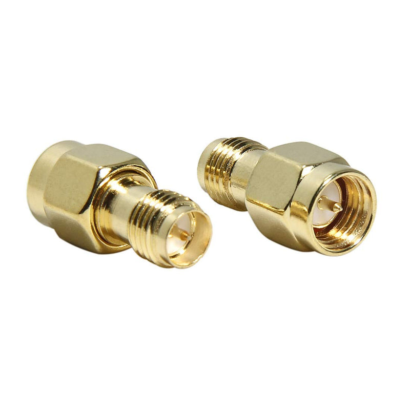 SMA to RP-SMA Adapter, 5-Pack SMA Male Pin to RP-SMA Female Pin Adapter Connector RFAdapter for LTE Router, WiFi Antennas, FPV Drones, Camera