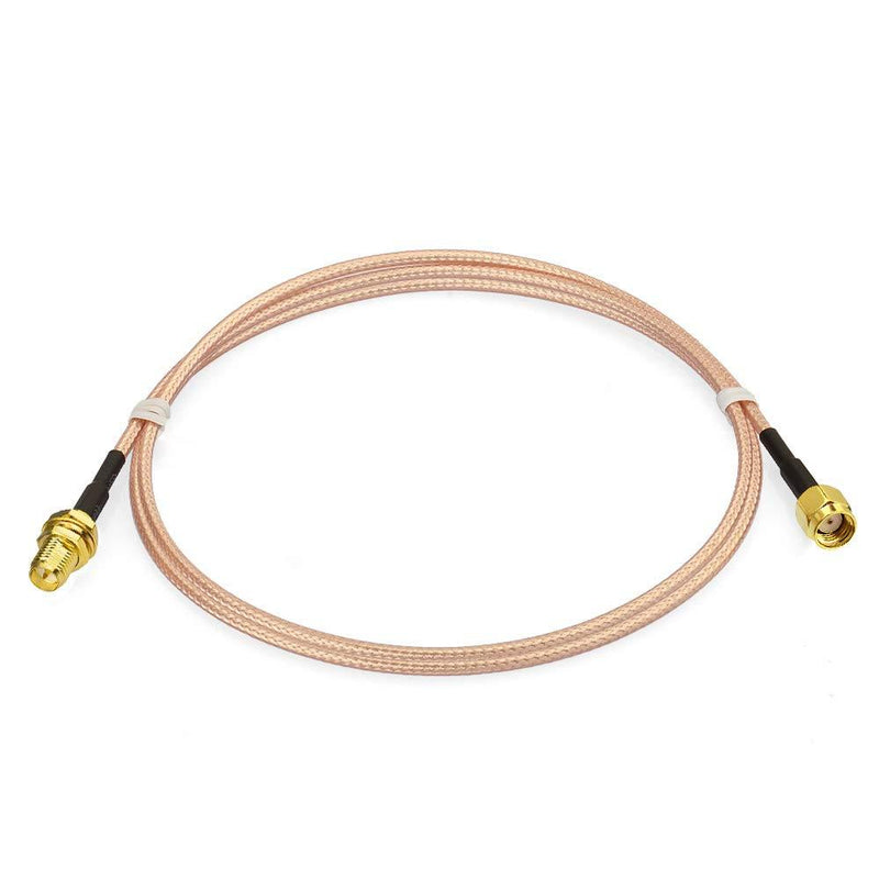 Bingfu WiFi Antenna Extension Cable (2-Pack) RP-SMA Male to RP-SMA Female Bulkhead Mount RG316 Cale 1m 3 feet for WiFi Router Security IP Camera Wireless Mini PCI Express PCIE Network Card Adapter 39 inch / 1m