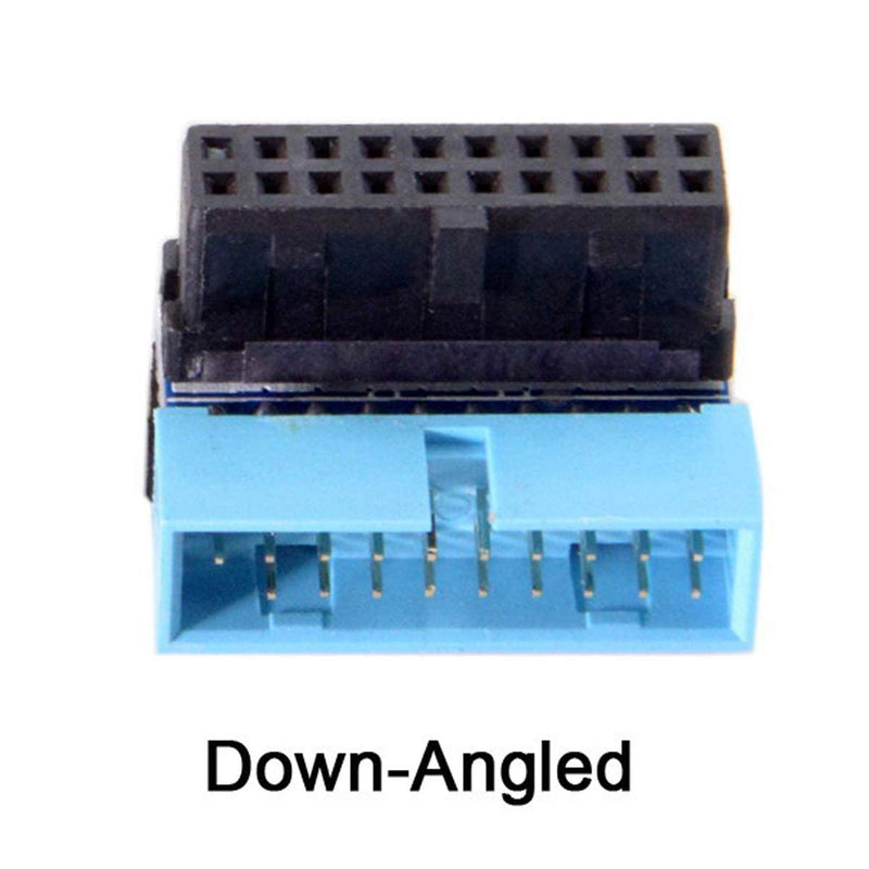 Xiwai USB 3.0 20pin Male to Female Extension Adapter Down Angled 90 Degree for Motherboard Mainboard