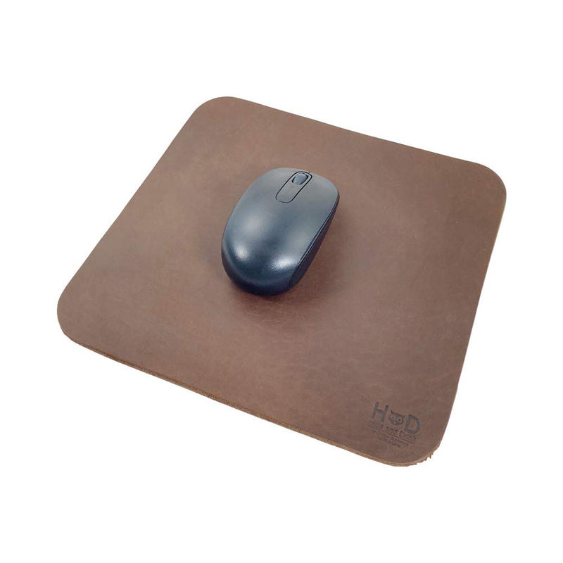 Hide & Drink, Thick Leather Durable Mouse Pad, Executive Work Desk & Office Essentials Handmade :: Bourbon Brown