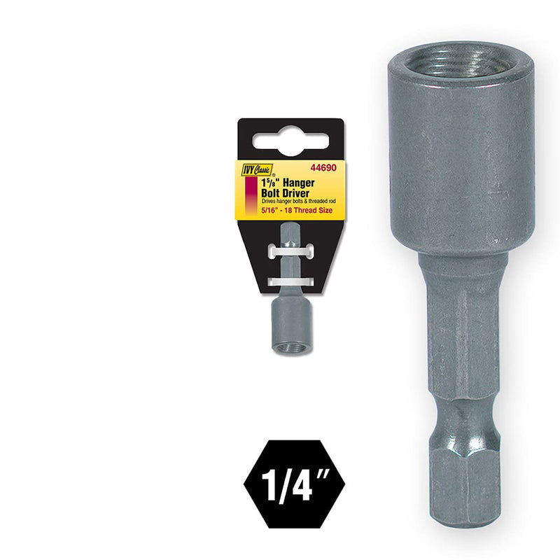 IVY Classic 44690 5/16"-18 Hanger Bolt Driver, Impact Plus, 1/Card 1-Pack 5/16"- 18