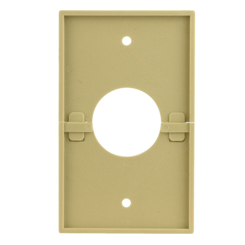 Split Single Gang Plate, 1.375 Inch Hole, Ivory