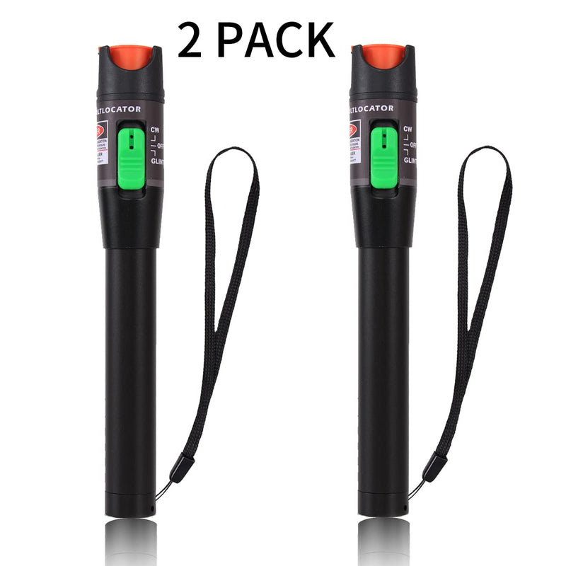 2PCS Visual Fault Locator 30km Fiber Optic Cable Tester Meter Red Light VFL with 2.5mm Universal Connector for FC/SC/ST Adapter Pen for CATV Telecommunications Engineering Maintenance 2PCS VFL
