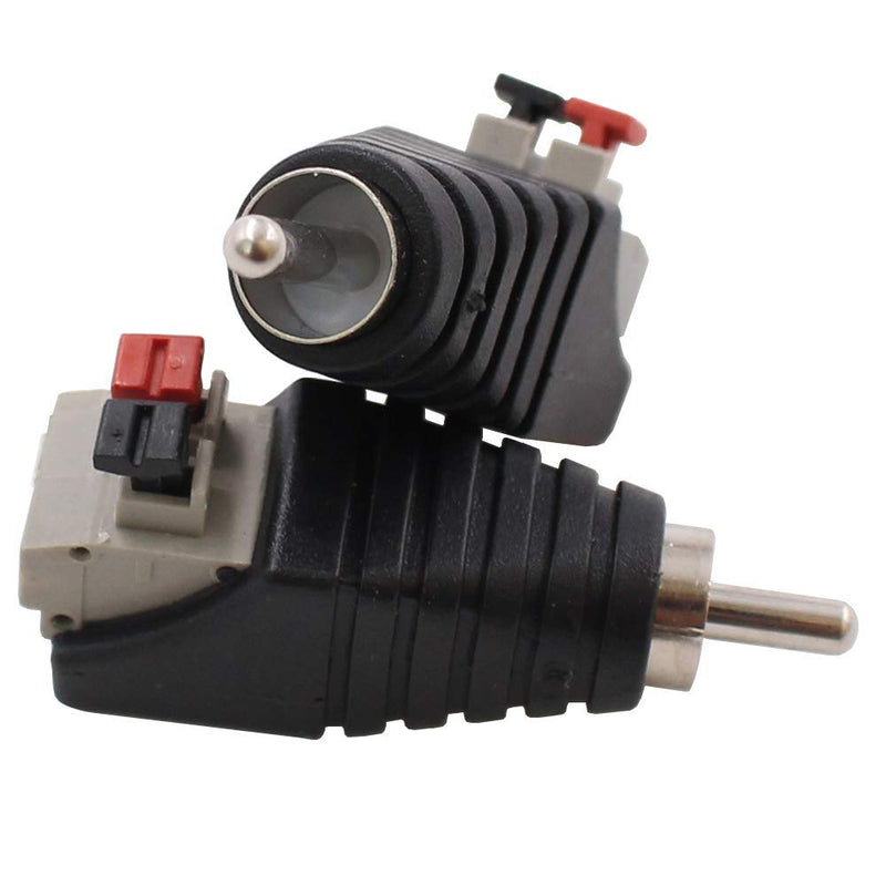 5 Pcs Cable Audio Adapter, Speaker Wire Cable to Audio Male RCA Connector Adapter Jack Plug