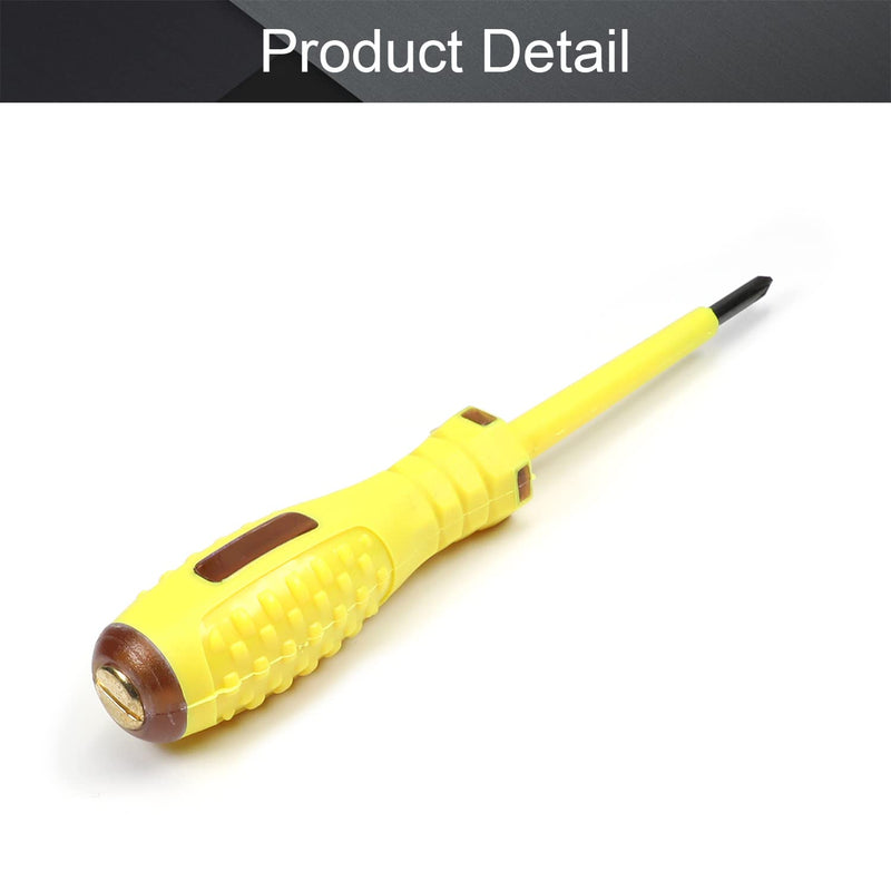 Fielect Circuit Tester, Voltage Tester Pen Screwdriver Electric Test Detector, Phillips Screwdriver Test Pencil 100-500V 1pcs Yellow Transparent Black Red 1Pcs