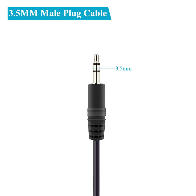 Fancasee (2 Pack) Replacement 3.5mm Male Plug to Bare Wire Open End TRS 3 Pole Stereo 1/8" 3.5mm Plug Jack Connector Audio Cable for Headphone Headset Earphone Cable Repair
