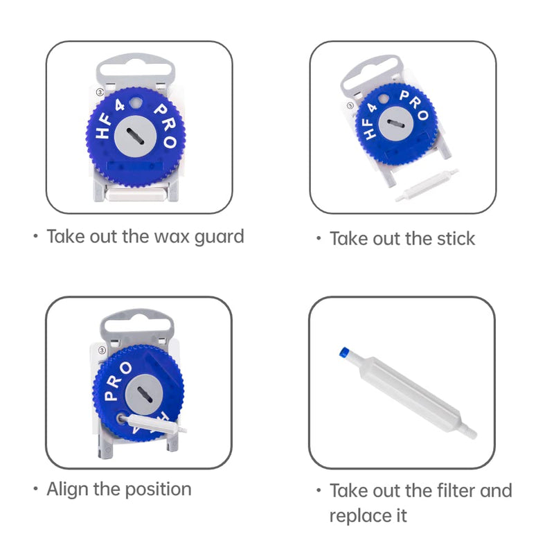 HF4 Pro Wax Guard Hearing Aids Wax Filters Earwax Traps Cerustop(Red&Blue) Red&blue