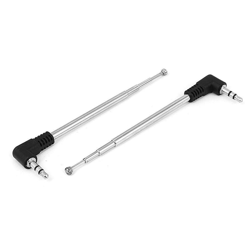 VizGiz 2 Pack 3.5mm Antenna FM AM Radio Telescopic 4 Sections Telescoping Antenna 1/8 inch Jack Plug Connector Retractable 8.5cm-25cm for Mobile Cell Phone Bluetooth Mini Speaker Radio ANT Port