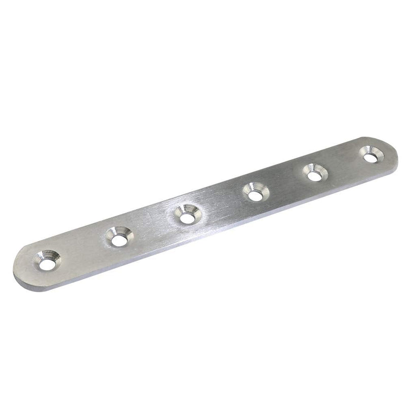 Boeray 10 pcs 156mm / 6.1" Length 6 Hole Stainless Steel Straight Corner Brackets Flat Fixing Mending Brace Plates with Fixing Screws 156mm-10pcs