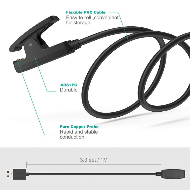 TUSITA Charger Compatible with Garmin Forerunner 35 35J 230 235 630 645 Music 735XT, Approach G10 S20, Vivomove HR, ForeAthlete 35J - USB 100cm Charging Cable - GPS Smartwatch Accessories 1 Pack Style 1 100cm