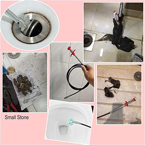 AUSAYE Reaching Assist Tool Pick Up Tool, 24 Inch Retractable Stick with 4 Claws,Snake & Cable Aid, Use to Grab Trash & Unclog Hair from Litter Pick, Home Drains, Sink, Toilet & Clean Dryer Vents