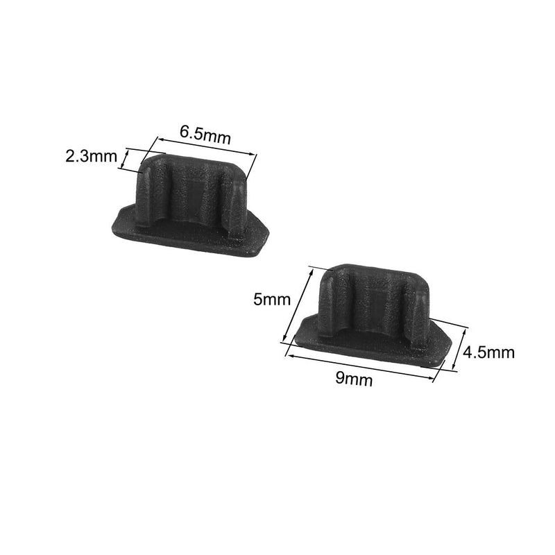uxcell Silicone Micro USB Anti-Dust Stopper Cap Cover Black 5pcs