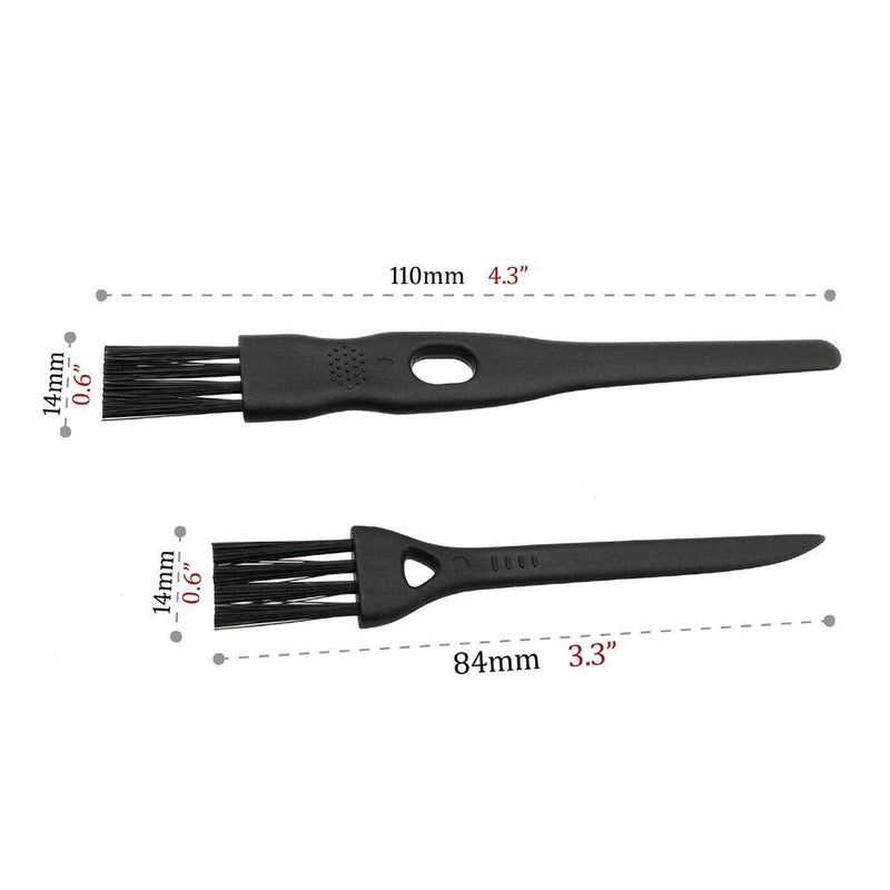 GFDesign Electric Shaver Cleaning Brushes Razor Cleaner Set Nylon Bristles PP Handle - Set of 8 (Black)