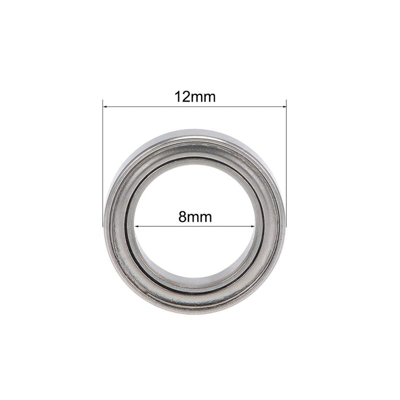 uxcell SMR128ZZ Deep Groove Ball Bearings 8mm x 12mm x 3.5mm Double Shielded Stainless Steel 5pcs 8x12x3.5mm