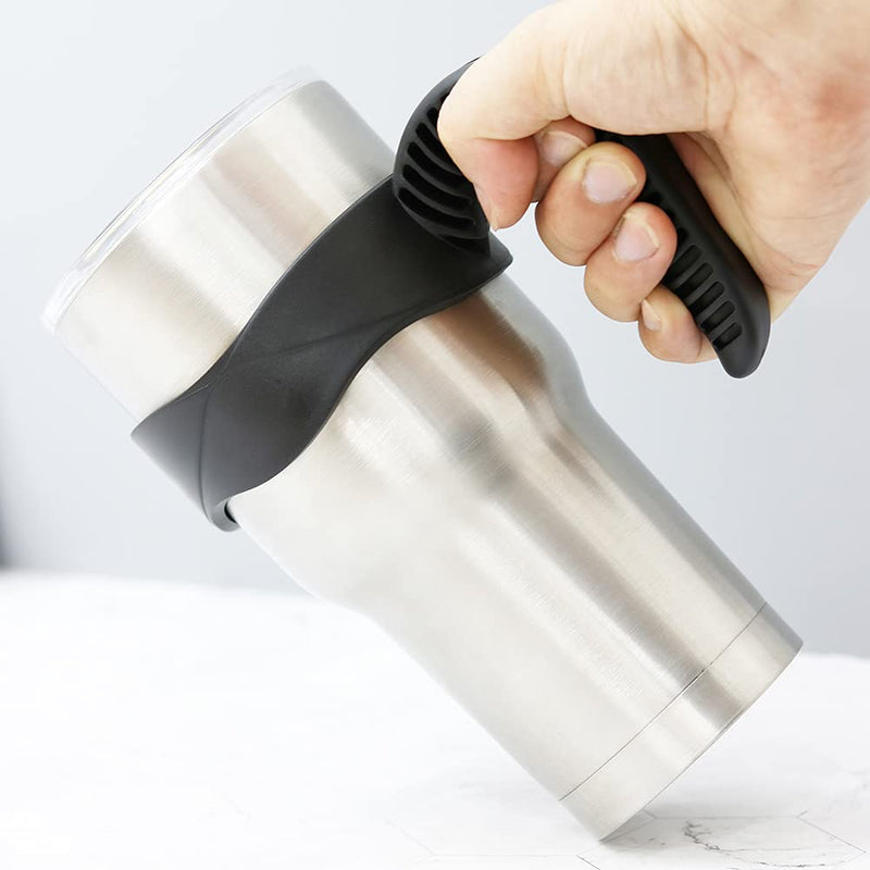 Colorful PoPo 30 oz Tumbler Handle - Available for 30oz Yeti Tumbler, OZARK TRAIL and more - BPA FREE ( 30 ounce, Black)