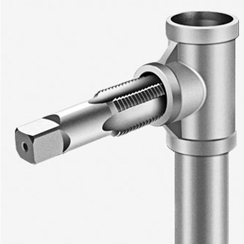 Pipe Tap - 1/2" Male Thread Machine Tap - DEANKEJI Silver Carbon Steel Tap - for repairing pipe thread connections 1/2 in