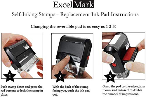 for Deposit ONLY - ExcelMark A1539 Self Inking Rubber Bank Stamp - Blue Ink