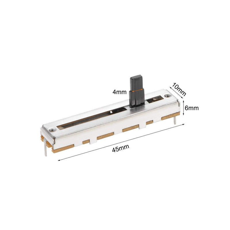 uxcell 1pcs Fader Variable Resistors Mixer 45mm Straight Slide Potentiometer B10K Ohm Linear Potentiometers for Dimming Tuning