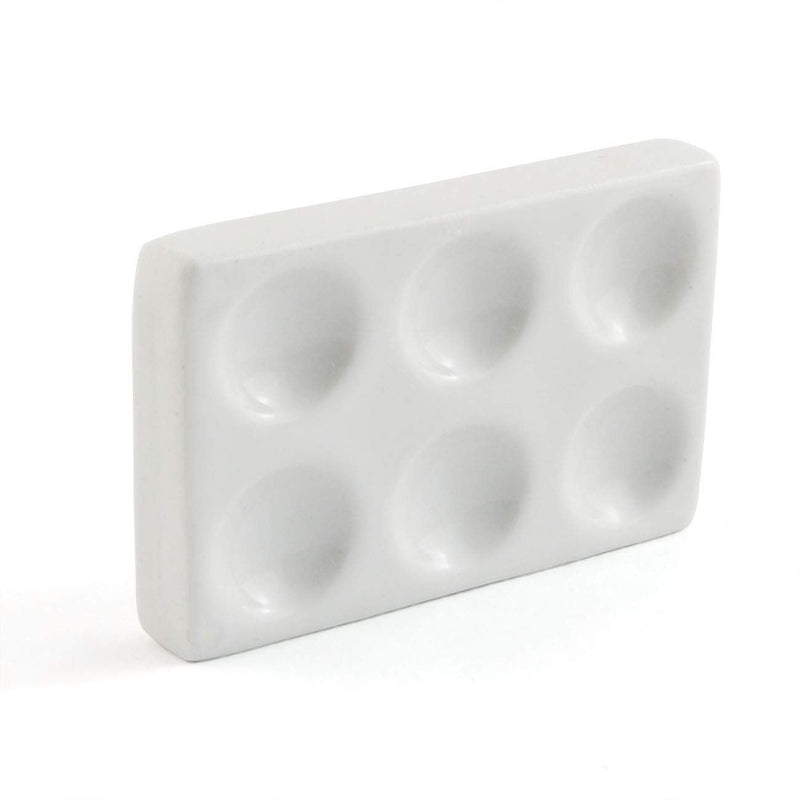 PZRT 6 Depressions Porcelain Spot Plate 6 Wells Porcelain Spotting Reaction Plate for Laboratory Experiment Chemical Testing
