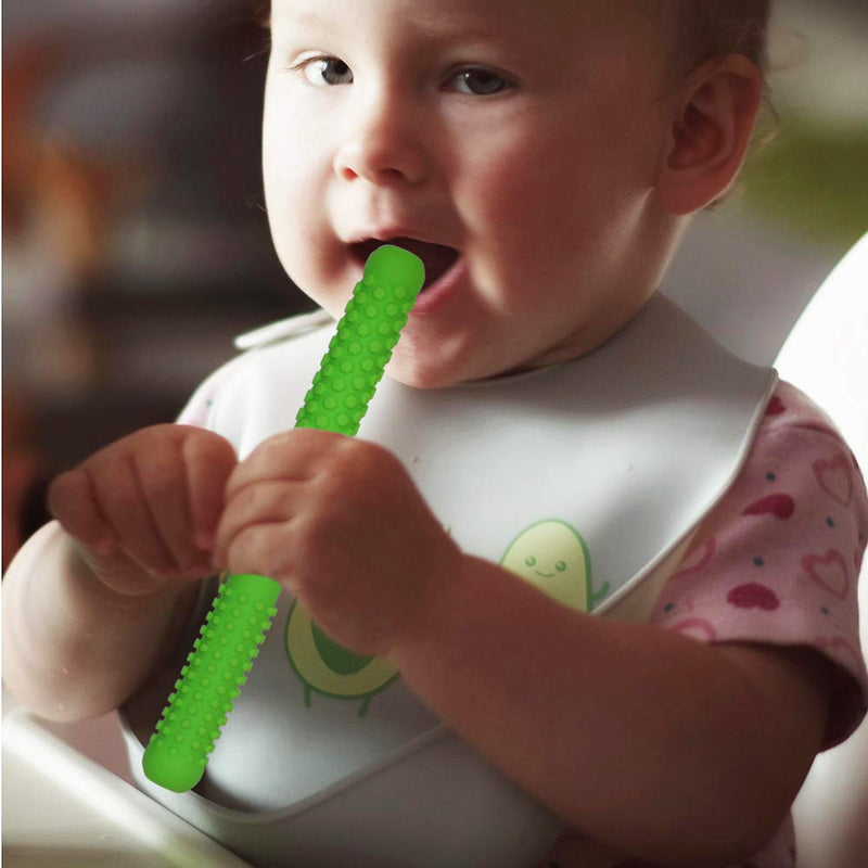 Hollow Teething Tubes Toys for Babies Girls and Boys (5 Pack), Silicone Baby Teether Toy Tube for Infants with Nursing Biting Chewing, Teething Straws for Toddlers