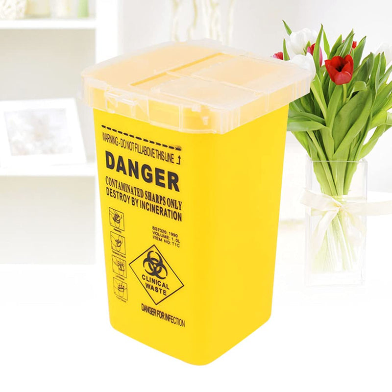 DOITOOL Container Needle Disposal Box Tattoo Medical Disposal Container Sharps Container Waste Box for Tattoo Supplies Yellow