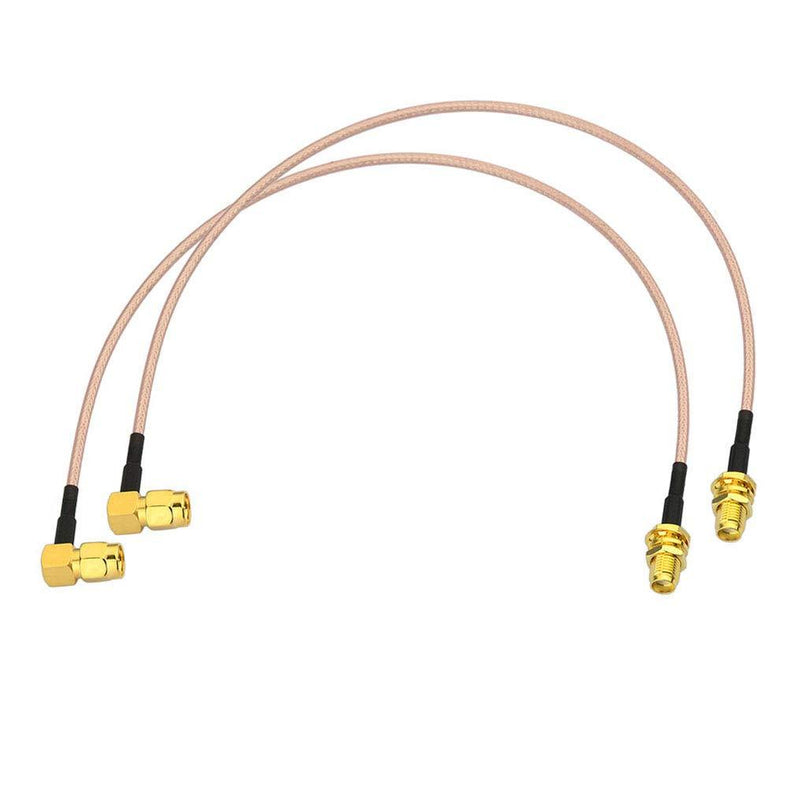 Bingfu WiFi Antenna Extension Cable (2-Pack) RP-SMA Male Right Angle to RP-SMA Female Bulkhead Mount RG316 Cale 30cm 12 inch for WiFi Router Security IP Camera Monitor Mini PCIE Card 12 inch / 30cm Right Angle
