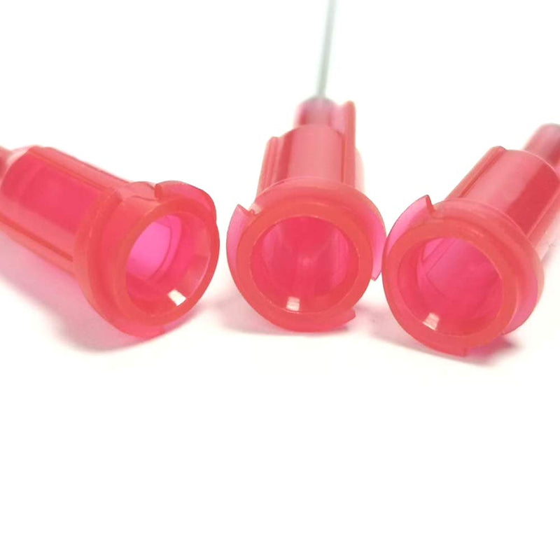 SANANTS 25 Ga Industrial Unsterilized 1 Inch Blunt Tip Dispensing Needle with Luer Lock(Red,50 PCS)