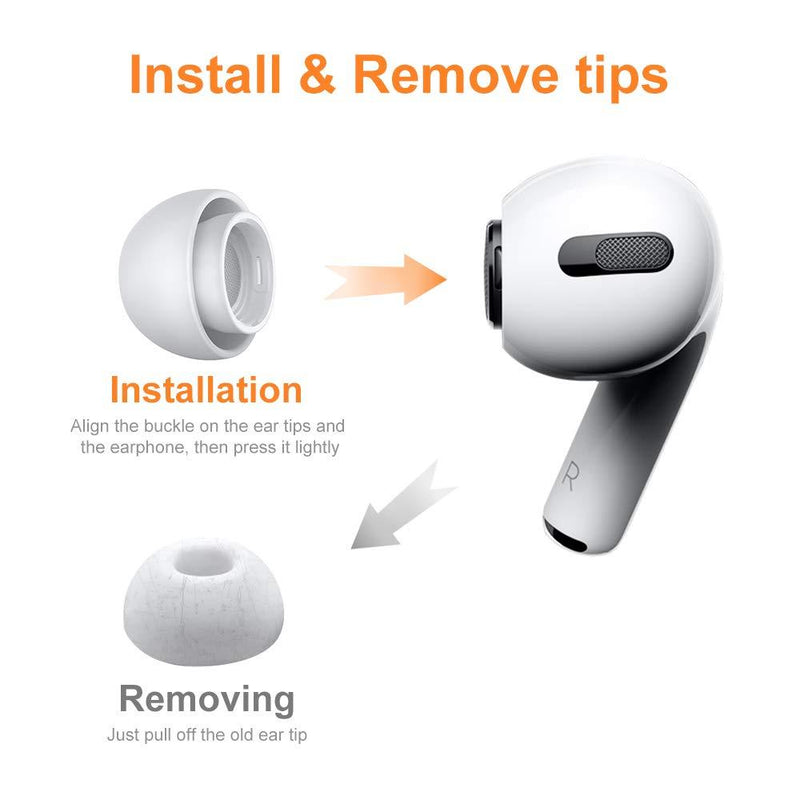 Link Dream 12 Pieces Replacement Ear Tips for AirPods Pro Silicon Ear Buds Tips with Portable Storage Box (White)