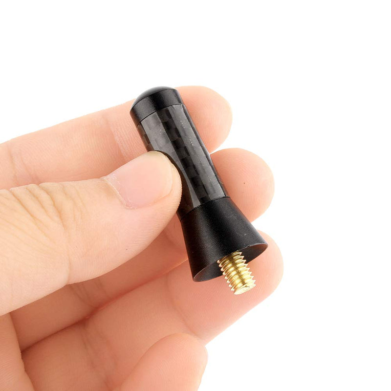 Car Radio Aerial Antenna,3.5cm Carbon Fiber Universal Screw Aluminum Car Short Decoration Antenna,for Vehicle with External Antenna
