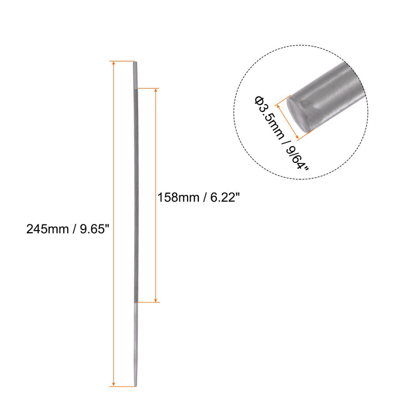 sourcing map 2pcs. Chainsaw File 9/64" (3.5mm) Round High Carbon Steel Double Cut Sharpening Rasp
