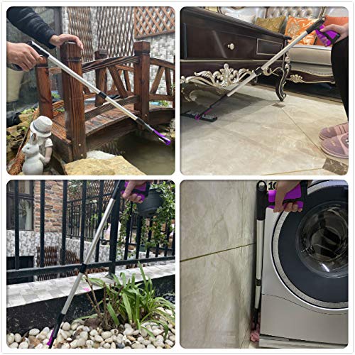 GrabRunner Reacher Grabber Tool for Elderly,32 Inch Foldable Trash Picker Grabber 90° Rotating Head Trash Gripper with Strong Magnetic Tip,Garden Nabber, Litter Picker,Long Arm Extension (Purple) Purple