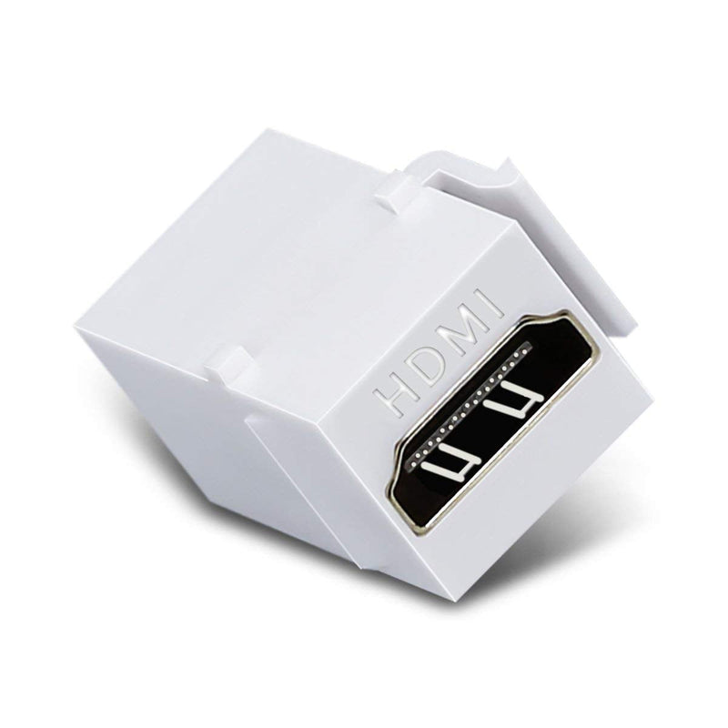 PHIZLI HDMI Keystone Jack 4K, 20 Pack HDMI Keystone Insert Female to Female Coupler Adapter (White) 20 Plus 1