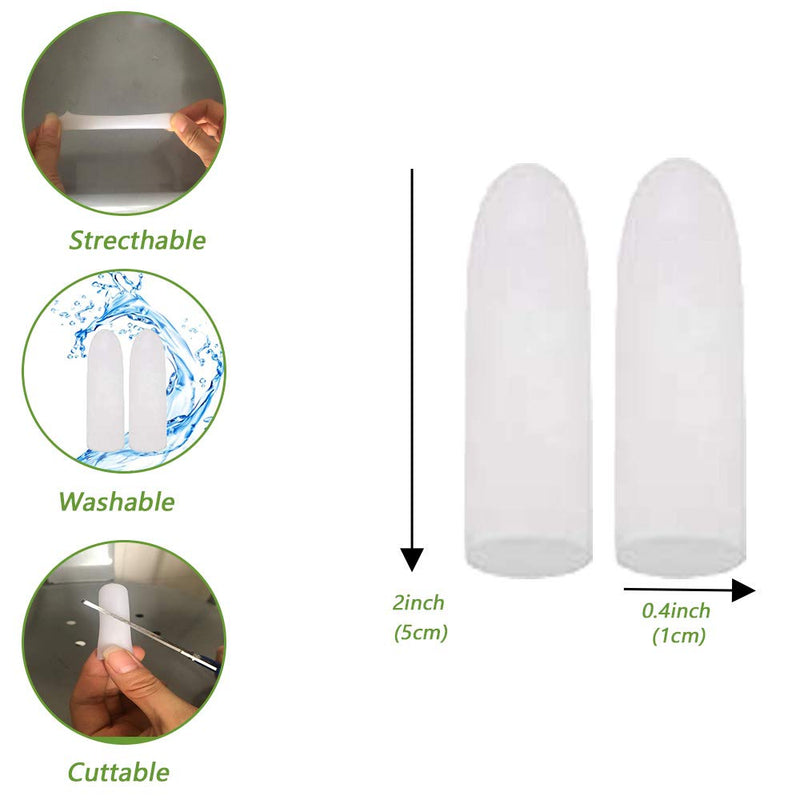 Gel Finger Protectors Finger Caps Silicone Fingertips Protection - Finger Cots Great for Trigger Finger, Finger Arthritis, Finger Cracking and Other Finger Pain Relief (Small) Small (Pack of 10)
