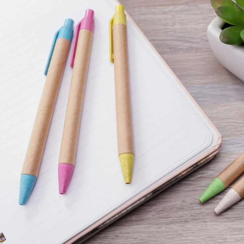 Simply Genius (100 Pack) Eco Friendly Pens Medium Point Black Ink Click Pens for Journaling Writing Office Supplies Pens Eco Friendly Products