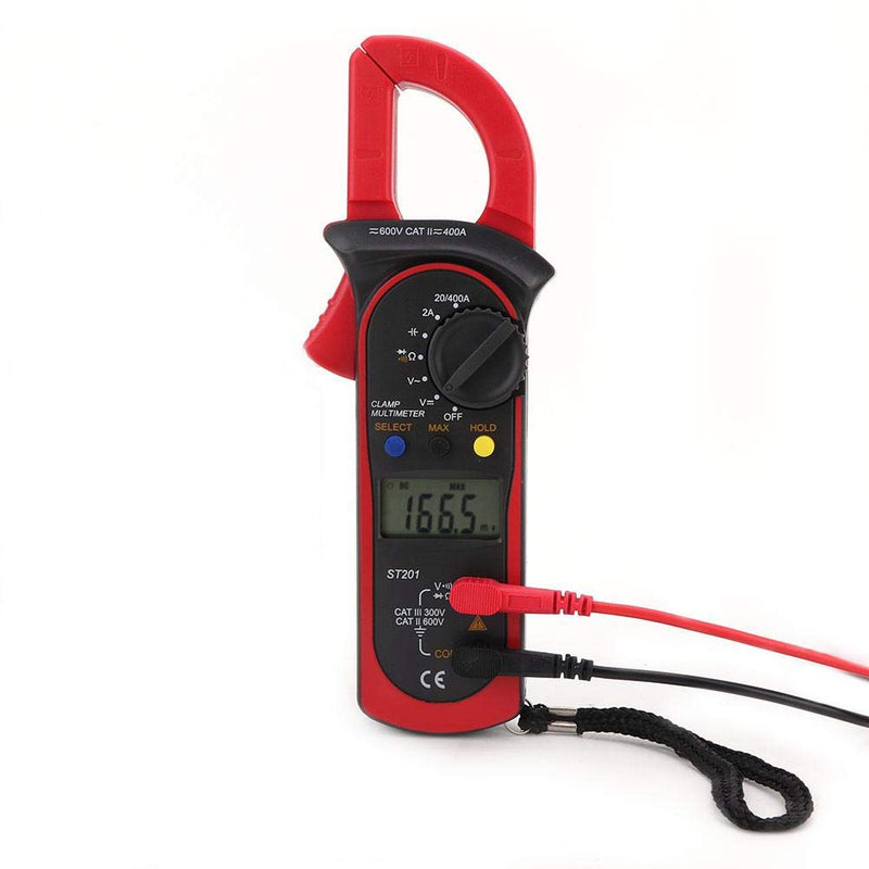 Automatic Digital Clamp Meter Current Multimeter DC AC Voltage Resistance Diode Tester 4000 Counts Multimeter Maintenance Kit for Electrician(red)