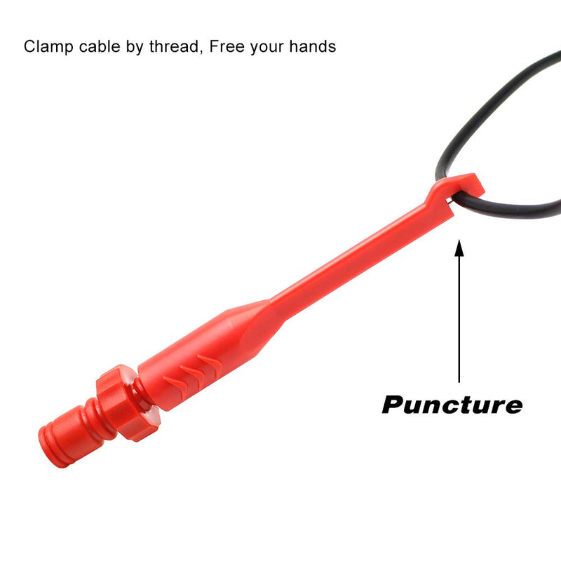 Electronic Wire Piercing Probe Clip for Automotive Diagnostic Tester Tool, Puncture Wire Back Probe Pins Insulation for Car Circuit Detection Black&Red, 2 Pack 4 mm