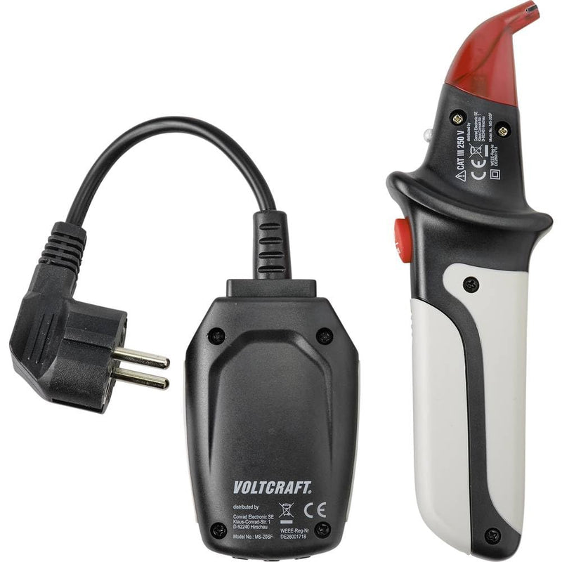 VOLTCRAFT MS-20SF fuse finder I socket tester, circuit finder, cable break detector I fuse finder 230 V/AC I non-contact voltage tester, line locator with acoustic signal